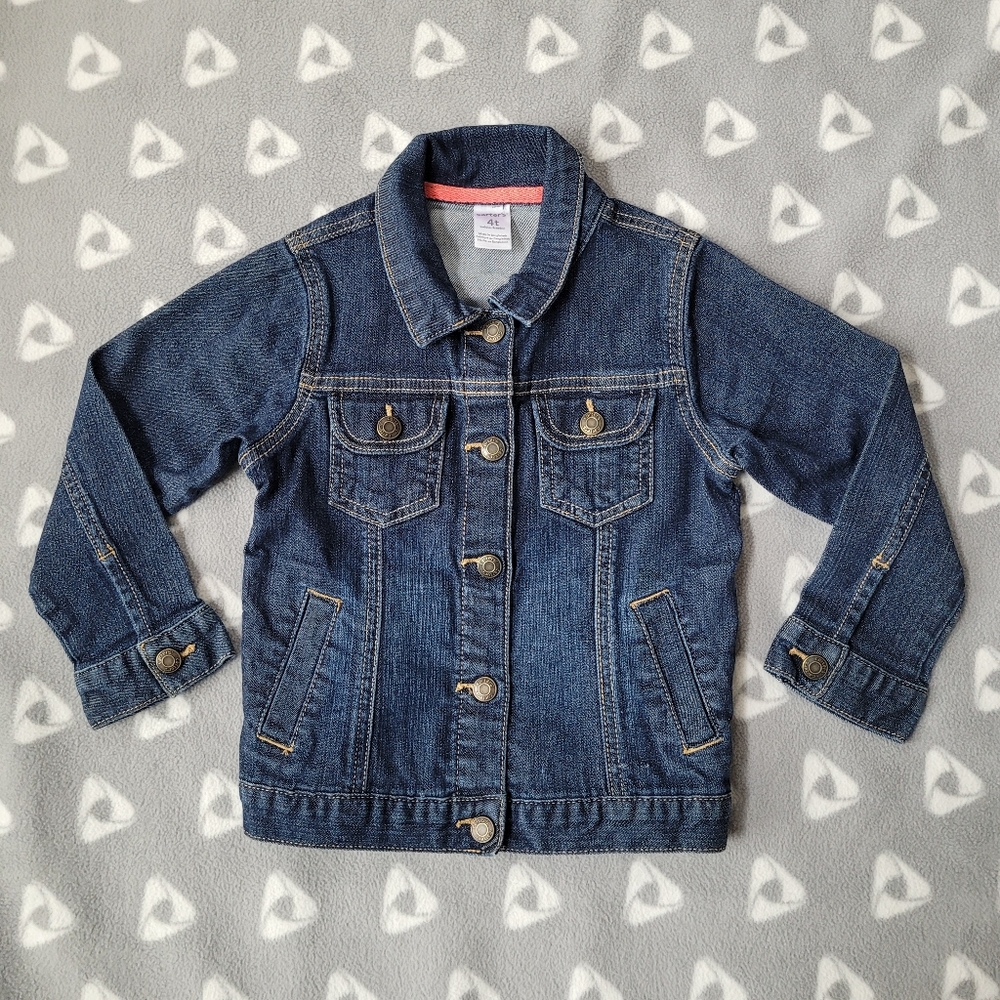 Carter's Girls 4T Blue Denim Snap Jacket